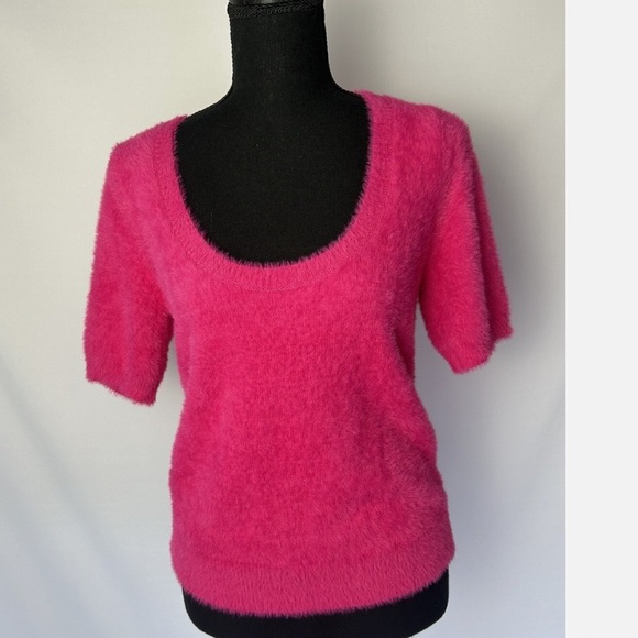 NWT Maeve Anthropologie Vibrant Pink Scoop Neck Sweater - Picture 6 of 6